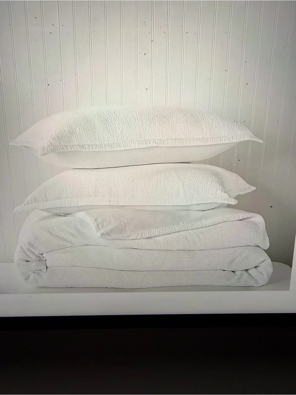Sky White Quilted Comforter Set with Accent Pillows